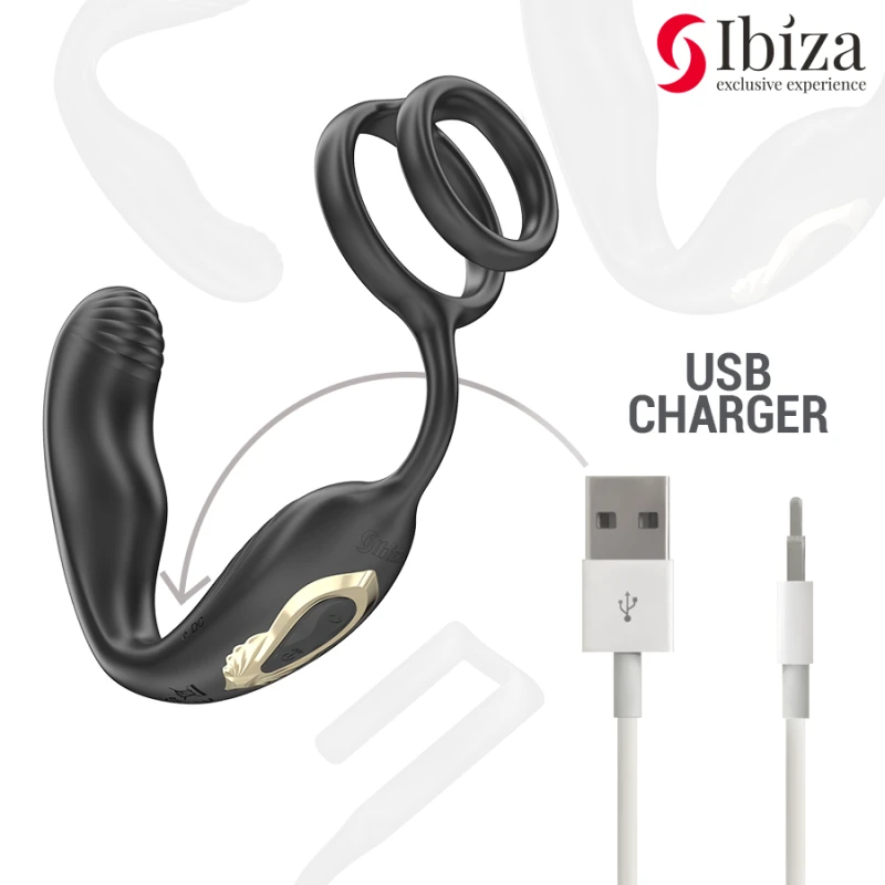Ibiza - wiggle remote controlled rotating anal plug with perineal vibration and penis enhancing ring 5