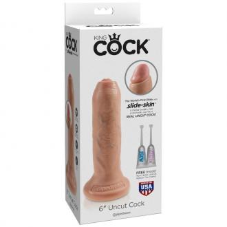 King Cock Realistic Dildo Uncut Flesh 17 Cm - Realistické Dildo
