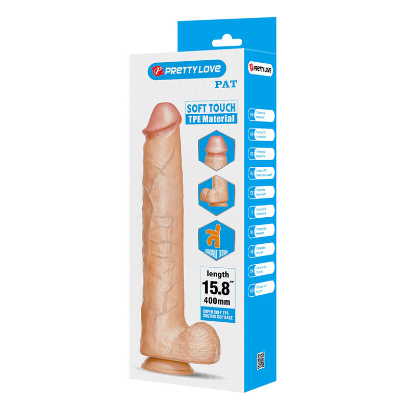 Pretty love - pat flexible realistic dildo with suction cup flesh 40 cm -Ø- 6 cm 6
