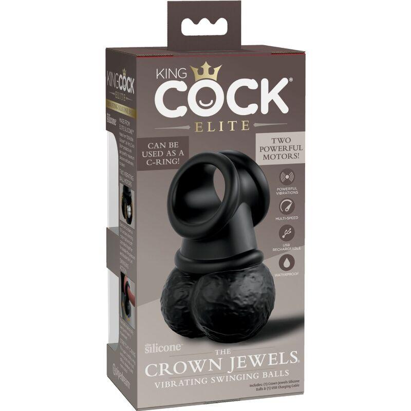 King Cock - Elite Ring With Testicle Vibrating Silicone