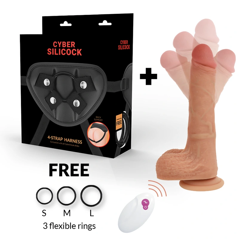 Cyber silicock - strap-on mr rick remote control