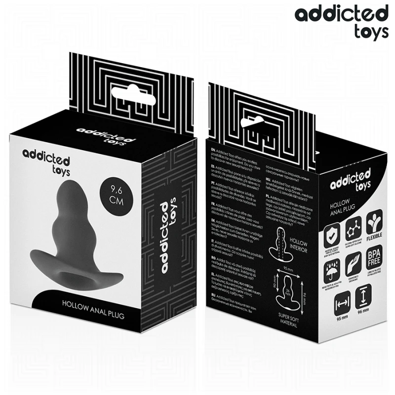 Addicted toys - hollow anal plug silicone size m 9.6 cm 6