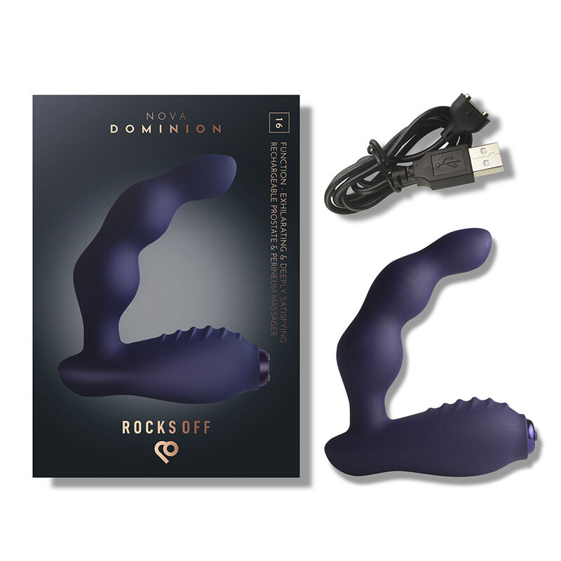 Rocks-off - nova dominion rechargeable prostate & perineum massager 16 function blue 7