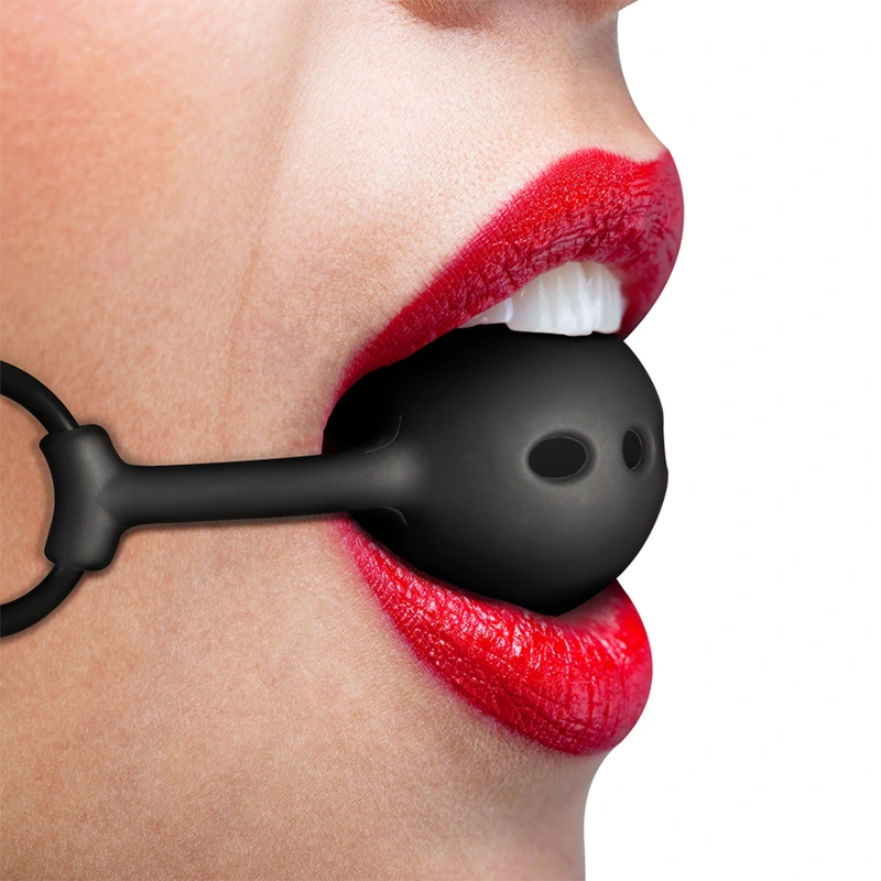 Fetish submissive bondage - breathable silicone ball gag 8