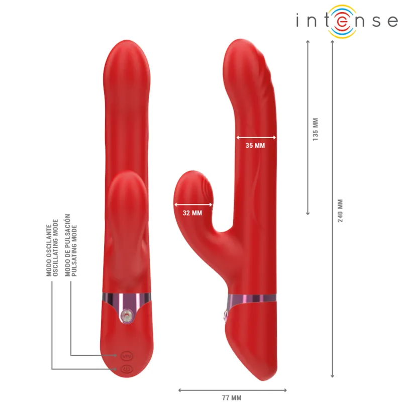 Intense - lele multifunction vibrator rotating & oscillation & stimulation red 5