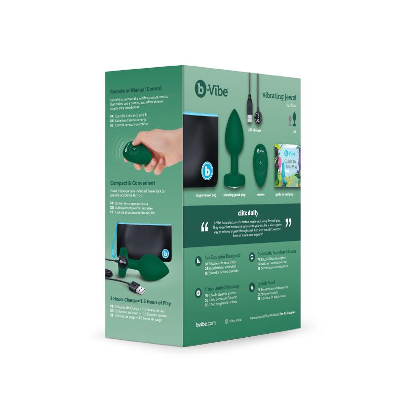 B-Vibe - Vibrating Jewel Plug M/L Emerald 10