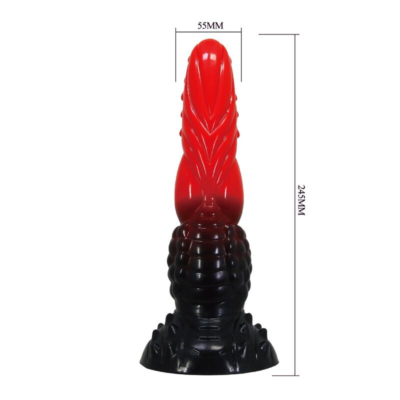 Power monsters - fire dragon fantasy dildo with suction cup 24.5 cm Ø 5.8 cm red & black 6