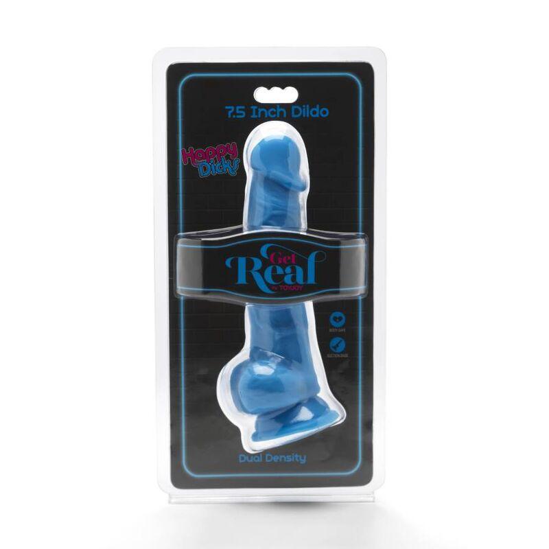 Get Real - Happy Dicks 19 Cm With Balls Blue