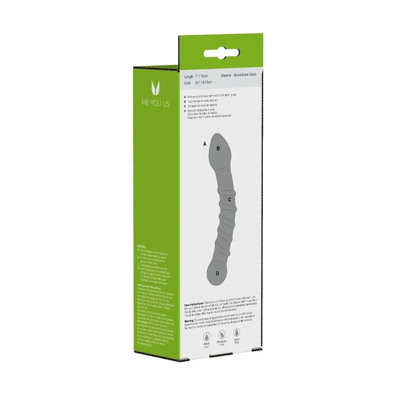 Me You Us Textured Ice Glass Dildo 18cm, Sklenené Dildo (Pôvodná Cena € 29,95)