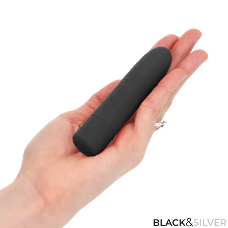 Black & silver - geri usb rechargeable vibrating bullet 8 vibrations black 10 x 2.2 cm 4