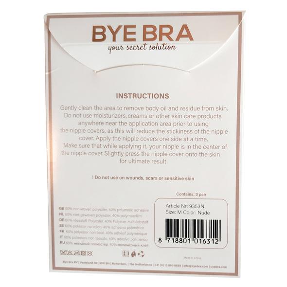 Bye Bra - Silk Nipple Covers 3 Pairs Beige M