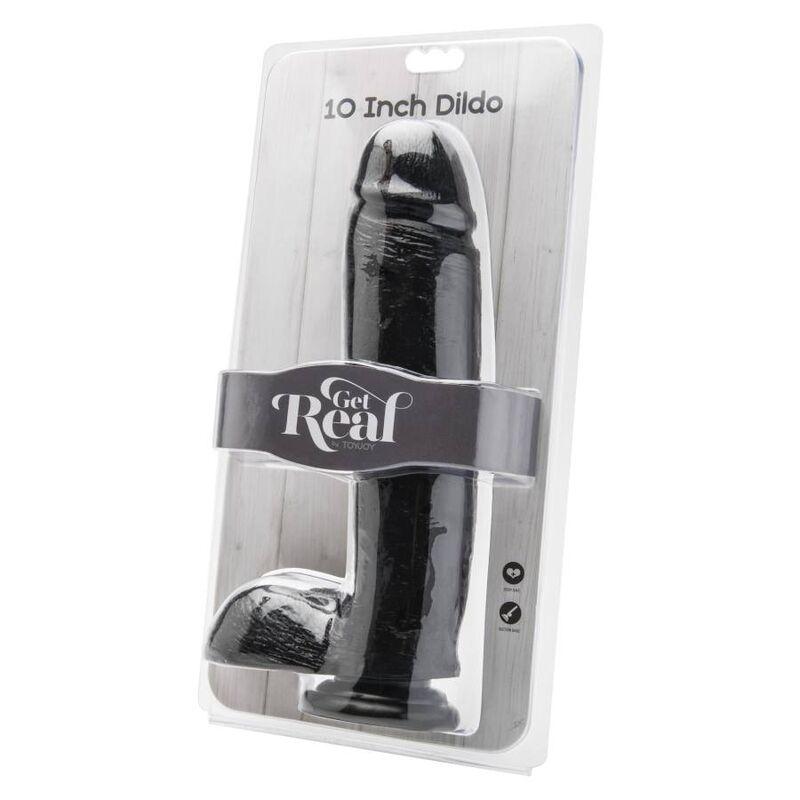 Get Real - Dildo 25,5 Cm With Balls Black 1