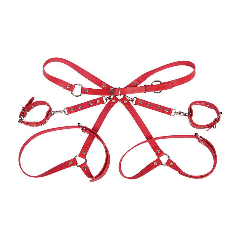 Subblime - 953706 handcuffs with bondage belt red one size 3