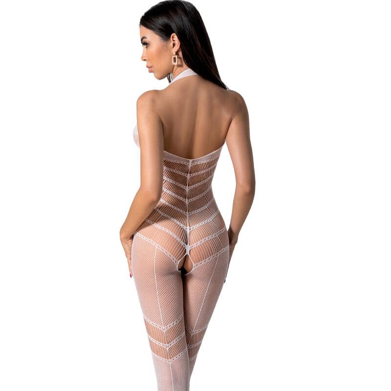 Passion - Bs100 Bodystocking White One Size - Sieťovaný Erotický Overál 1