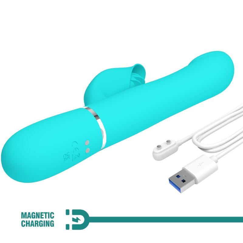 Pretty Love - Rabbit Vibrator Pearls Aqua Green 8