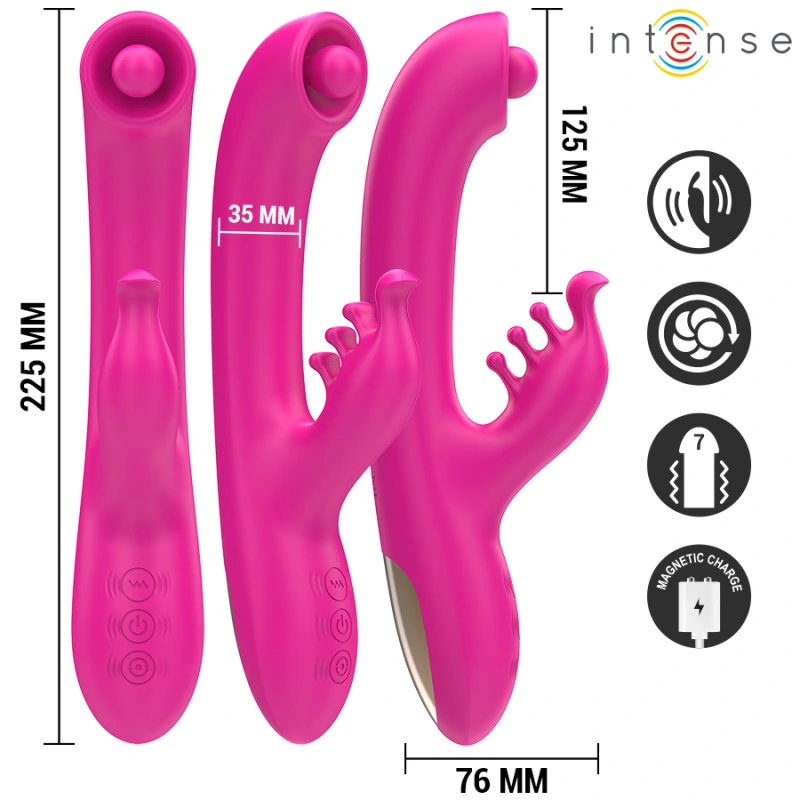 Intense - christina multifunction rabbit vibrator 22.5 cm pink 2