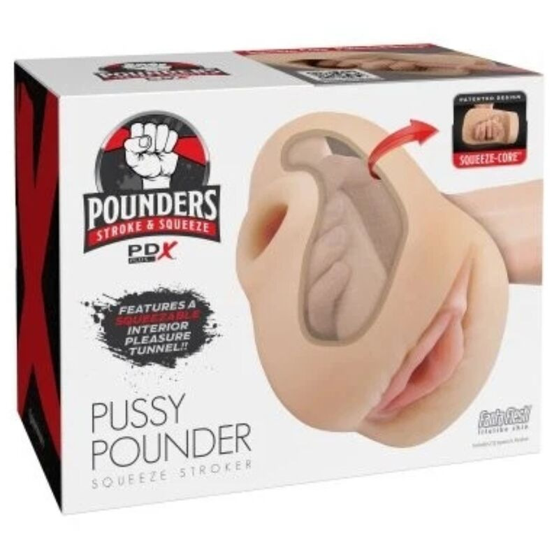 Pdx plus - realistic vagina pussy pounder squeeze stroker 18 cm