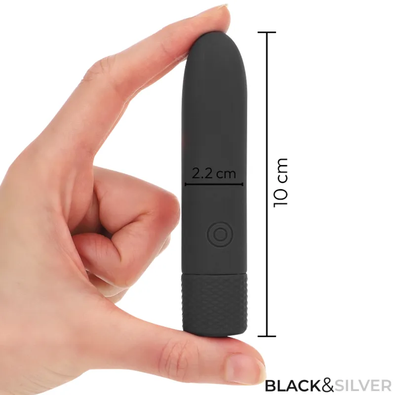 Black & silver - geri usb rechargeable vibrating bullet 8 vibrations black 10 x 2.2 cm 3