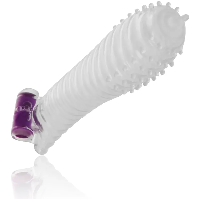Ohmama Textured Penis Sleeve With Vibrating Bullet 1