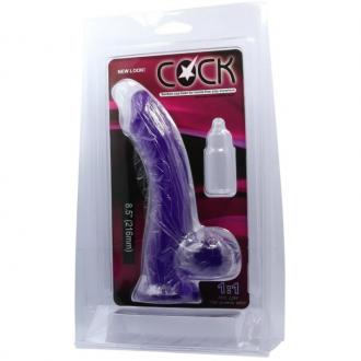 Cock Realistic Dildo Purple  21.6 Cm