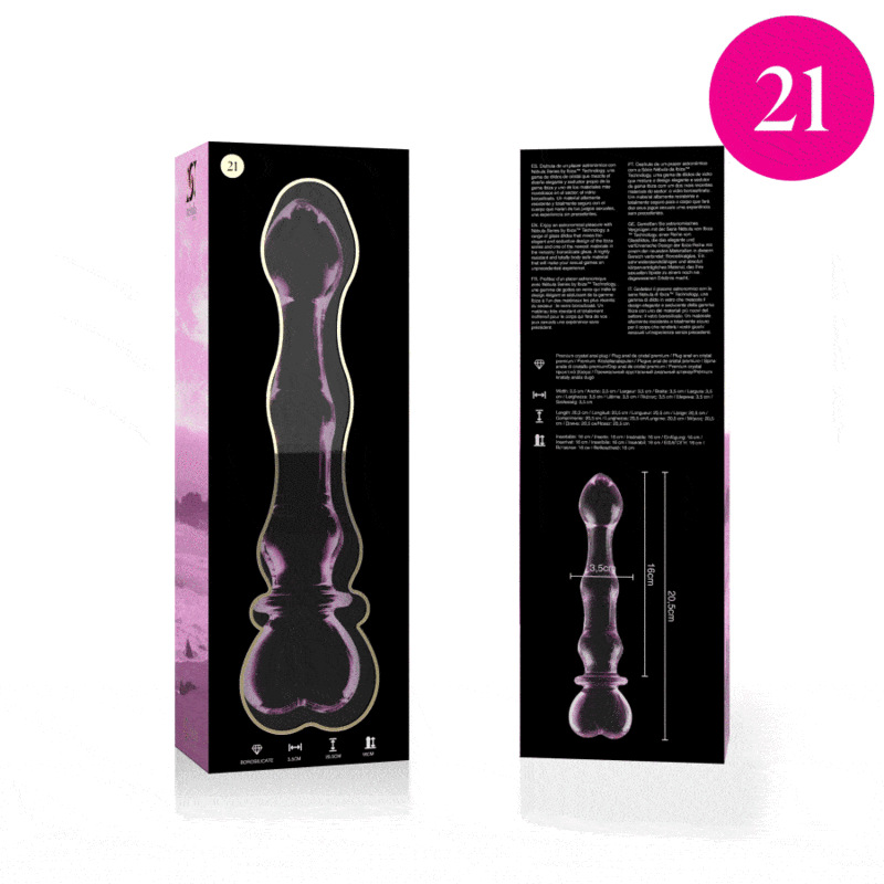 Nebula series by ibiza - model 21 dildo borosilicate glass pink 20.5 cm -o- 3.5 cm 3
