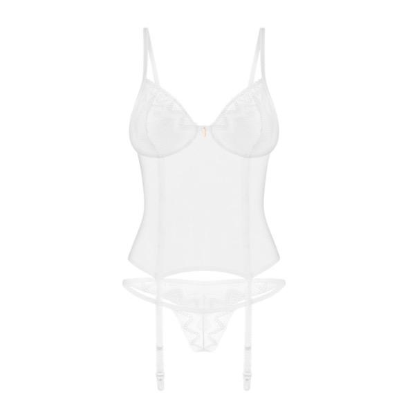 Obsessive - Alissium Corset & Thong White Xl/2xl