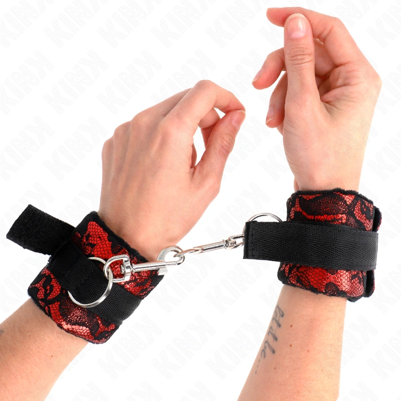 Kink - scandal wrist restraints red-black