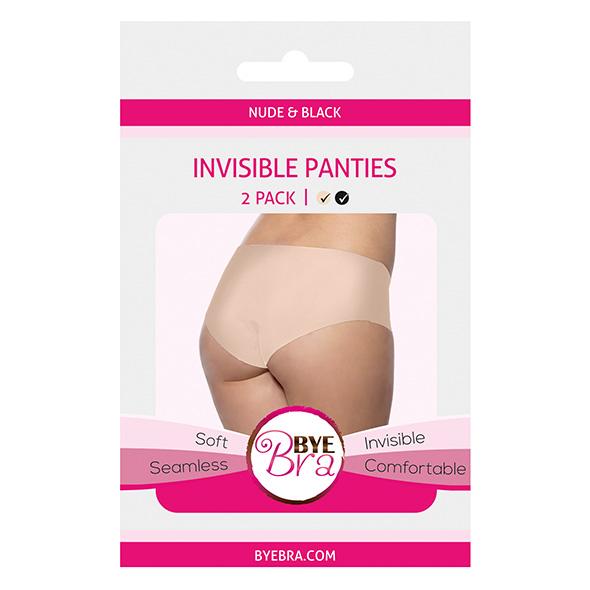 Bye Bra - Invisible Panties (Nude & Black 2-Pack) Xs