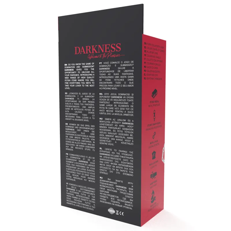 Darkness Black Furry Collar With Leash - Obojok S Vodítkom 5