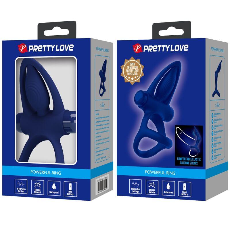 Pretty love - mat double ring with vibration & stimulator blue 9