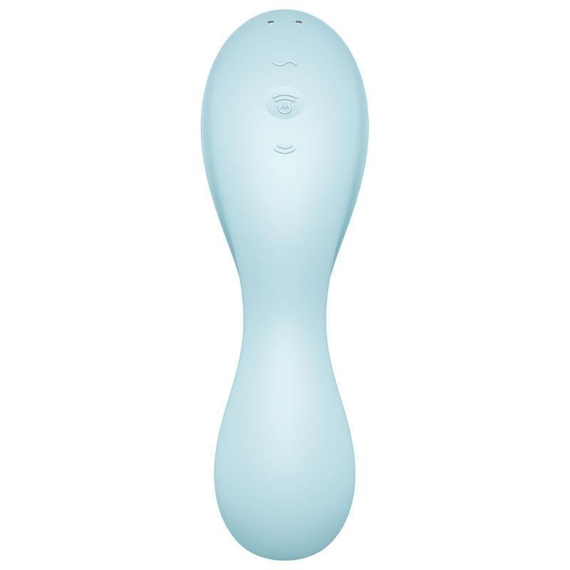 Satisfyer Curvy Trinity 5 Air Pulse Stimulator & Vibrator Blue - Stimulátor Klitorisu