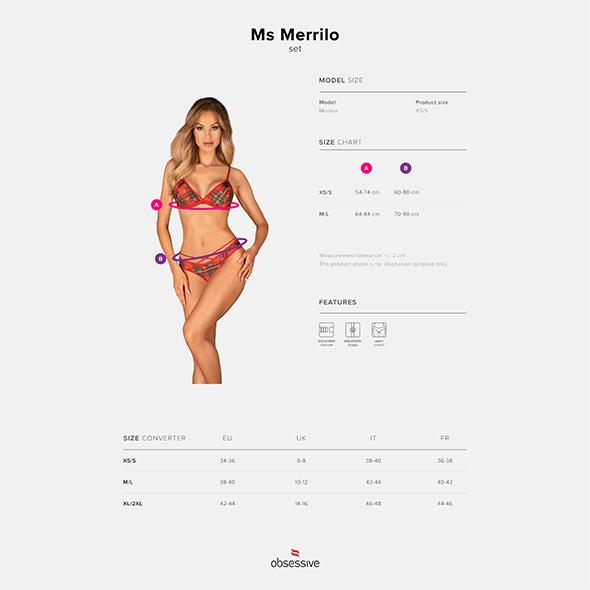 Obsessive - Ms Merrilo Set Red Xs/S