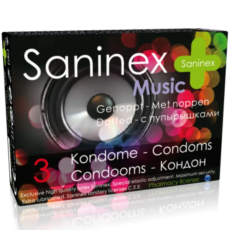 Saninex Condoms Music Dotted 3 Units