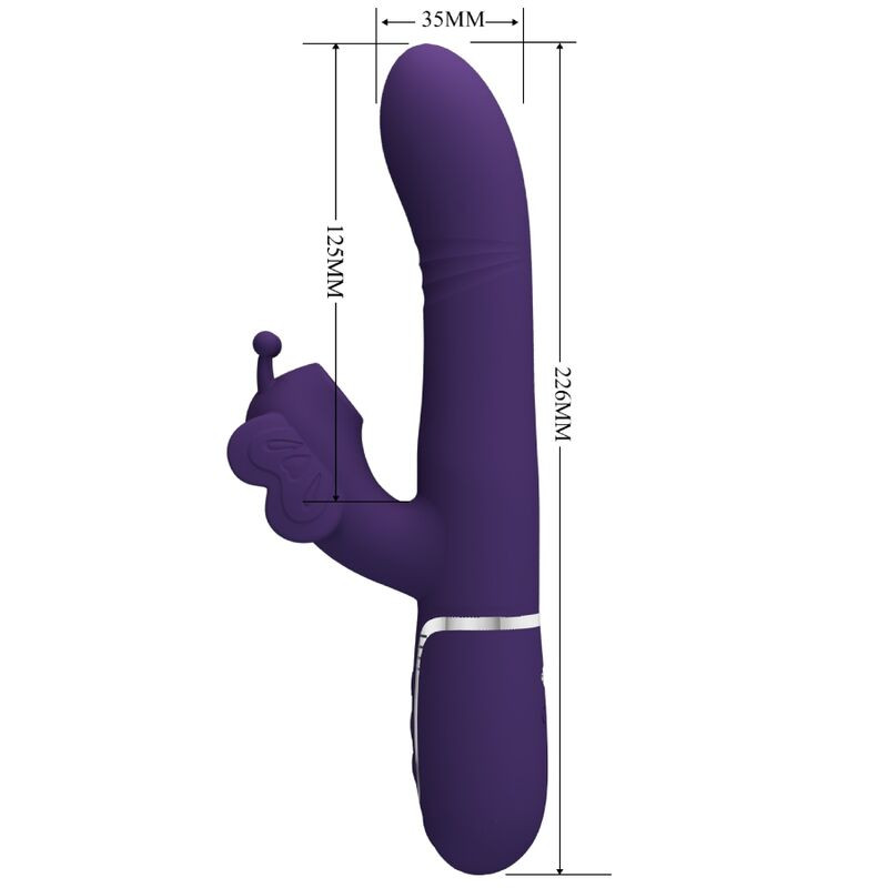 Pretty Love - Multifunction Rabbit Vibrator 4 In 1 Butterfly Purple 6