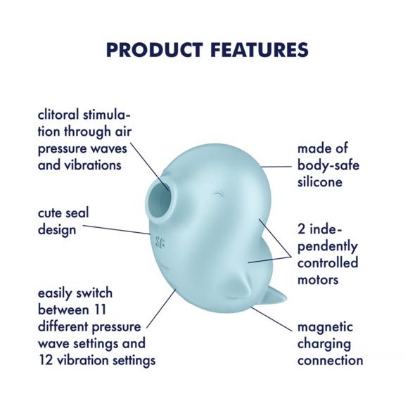 Satisfyer - Sassy Seal Air Pulse Vibrator Blue 6