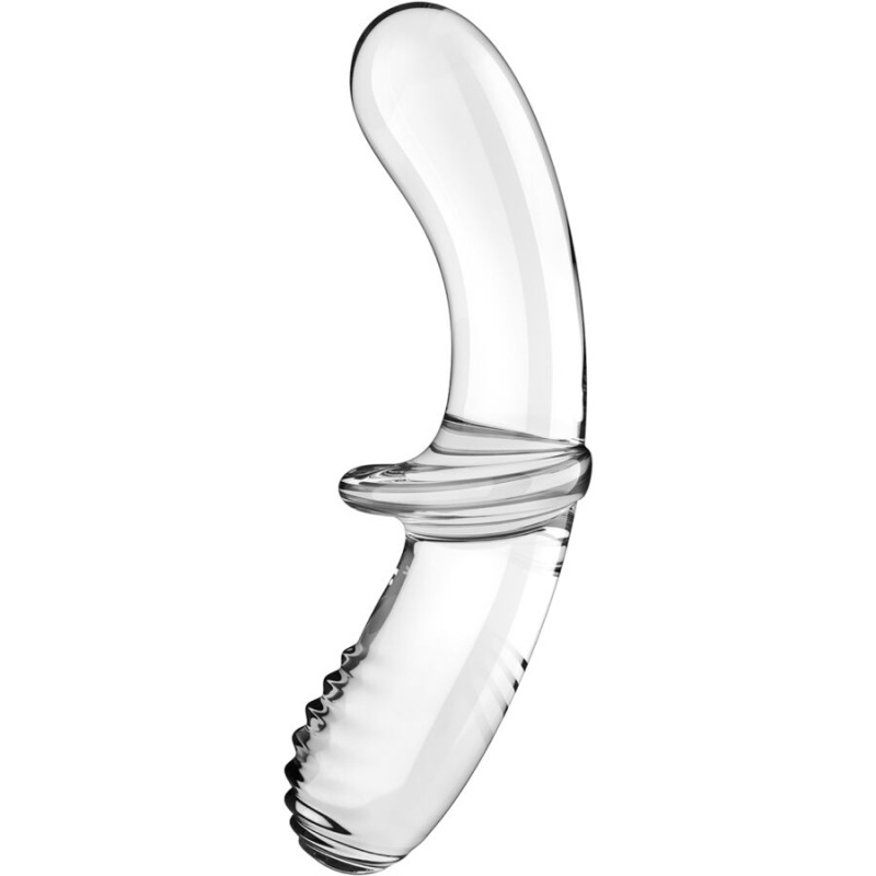 Satisfyer - Double Crystal Dildo Transparent - Sklenené Dildo 4