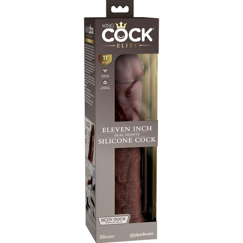 King Cock Elite - Realistic Silicone Dildo 28 Cm Brown 4