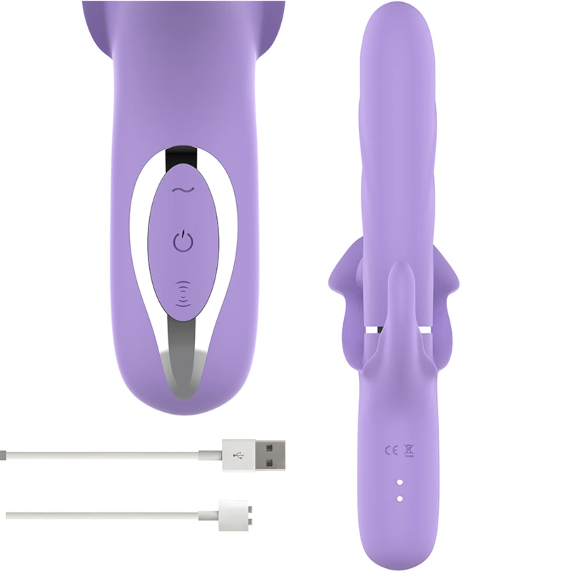 Intense - billie multifunctional rechargeable suction vibrator with purple push button 3
