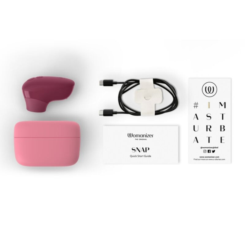 Womanizer - snap suction clitoral stimulator 6 intensity levels crushed berry 5