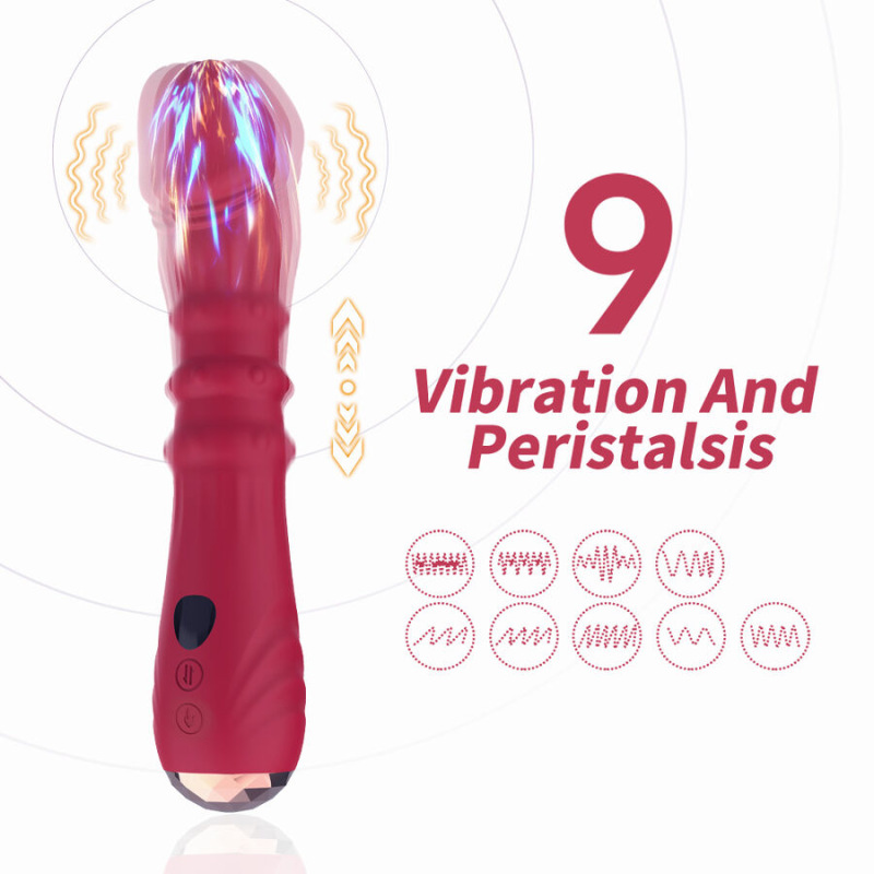 Armony - thermo-adjustable point a stimulator vibrator dildo red 2
