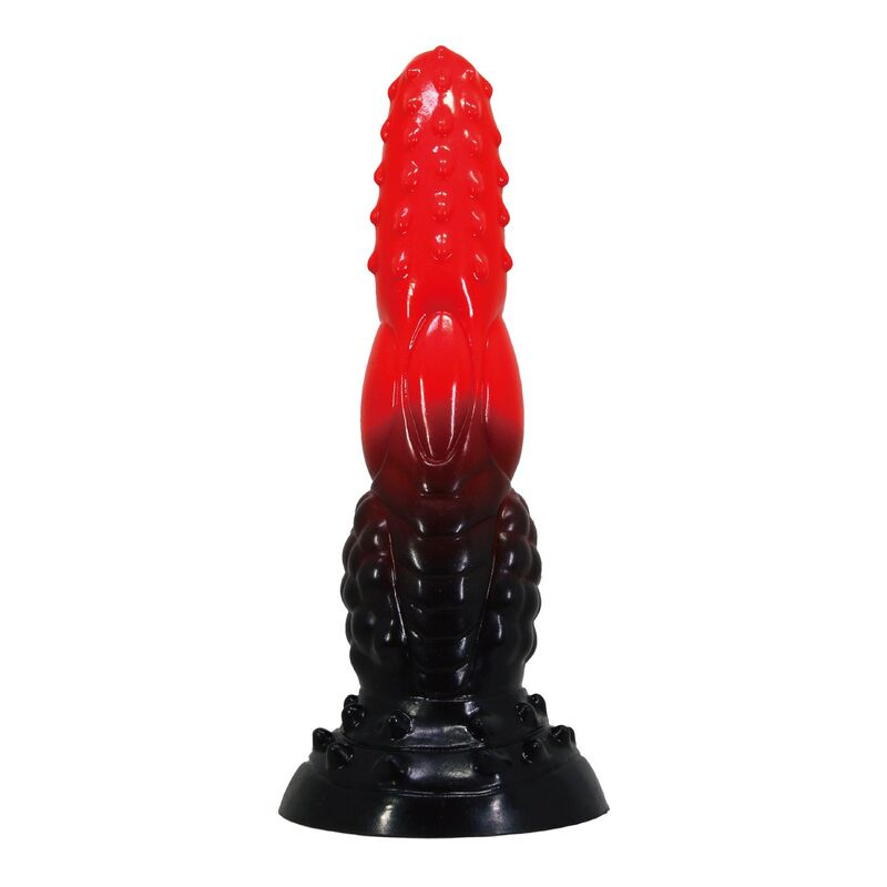 Power monsters - fire dragon fantasy dildo with suction cup 24.5 cm Ø 5.8 cm red & black 2