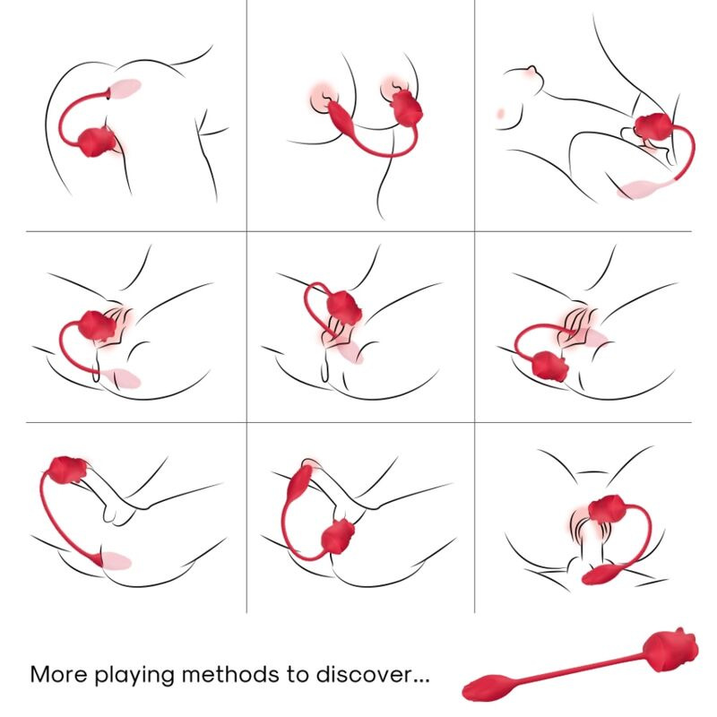 Armony - pink 2 in 1 suction stimulator & vibrator 10 modes with red tail 1