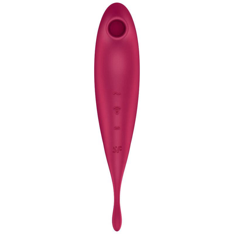 Satisfyer Twirling Pro+ Air Pulse Stimulator & Vibrator Red - Stimulátor Klitorisu