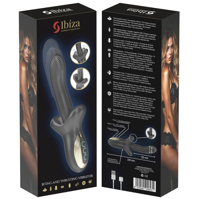 Ibiza - powerful vibrator with thrusting and biting effect 6