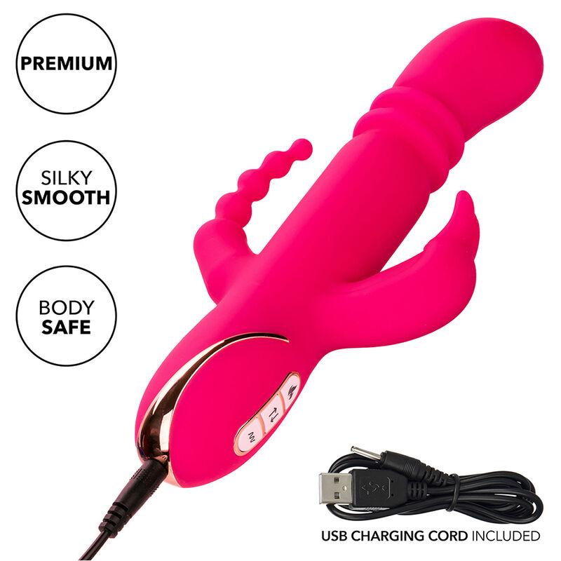 Calexotics - Jack Fantasy Triple Heated Vibrator Rabbit Pink 7