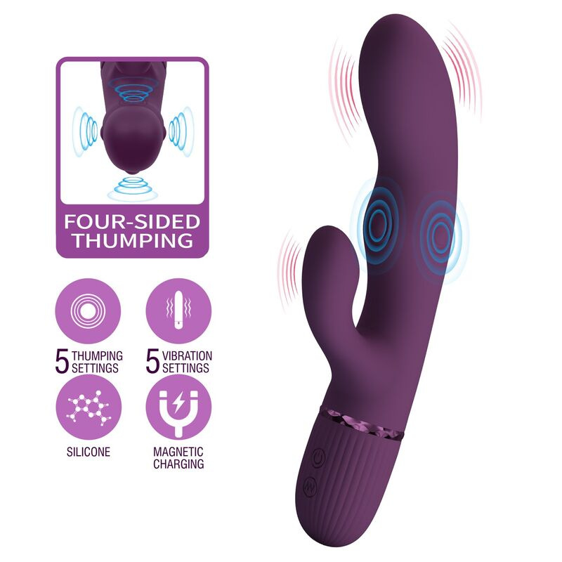 Pretty love - zach rechargeable thrusting rabbit vibrator 5+5 functions 8