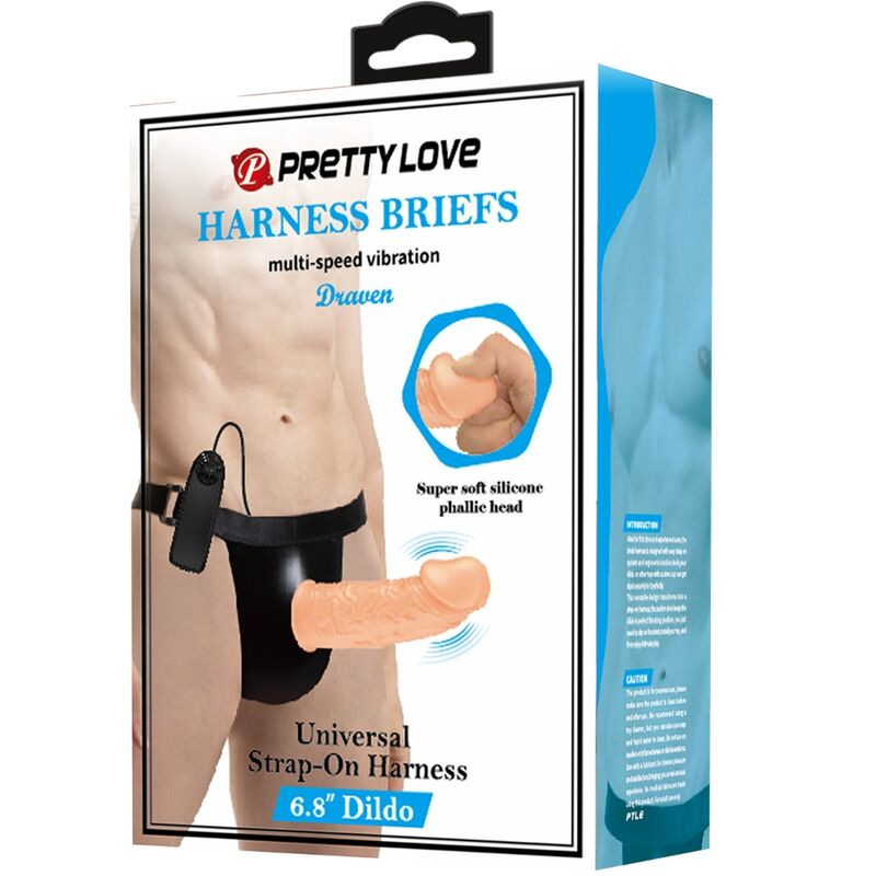 Pretty love - harness briefs with vibration dildo included 10