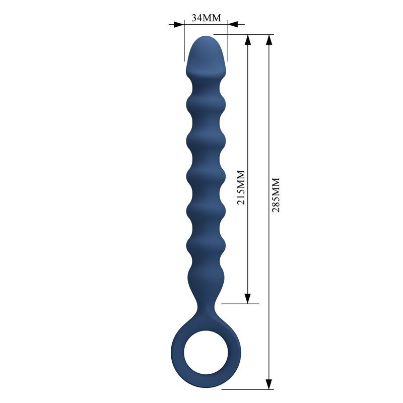 Mr play - blue silicone anal beads & anal plug -Ø- 3,4 cm - 28.5 cm 8