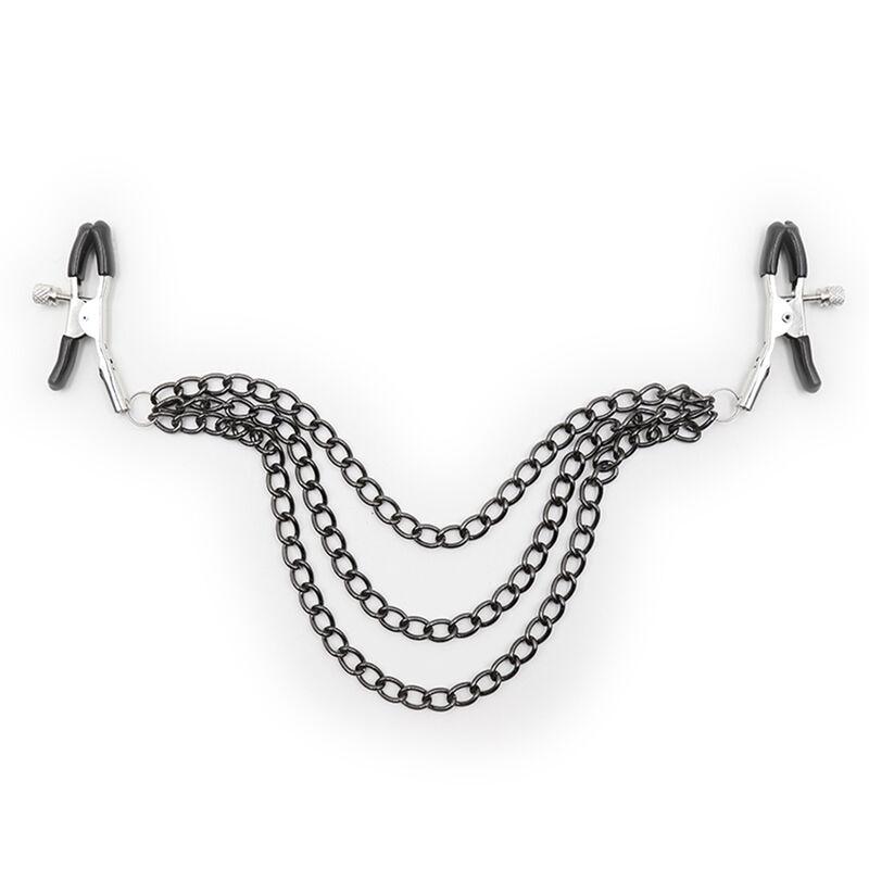Ohmama Fetish Black Nipple Clamps With Multi Chains 3