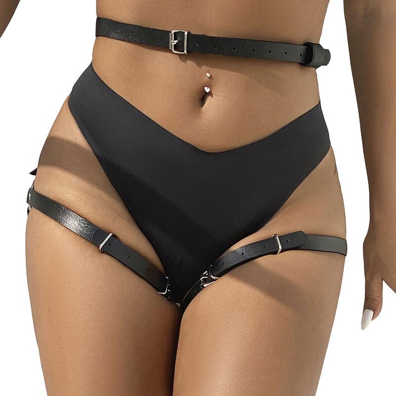 Subblime - Leather Waist And Leg Harness Black One Size